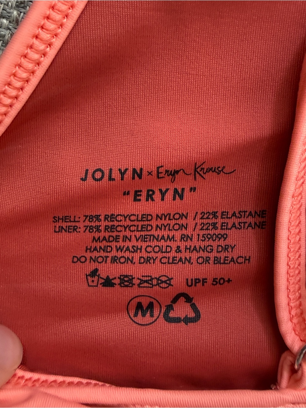 Jolyn Clothing Peach 3 piece bikini surf set med top med bottom med rash guard - Picture 6 of 7